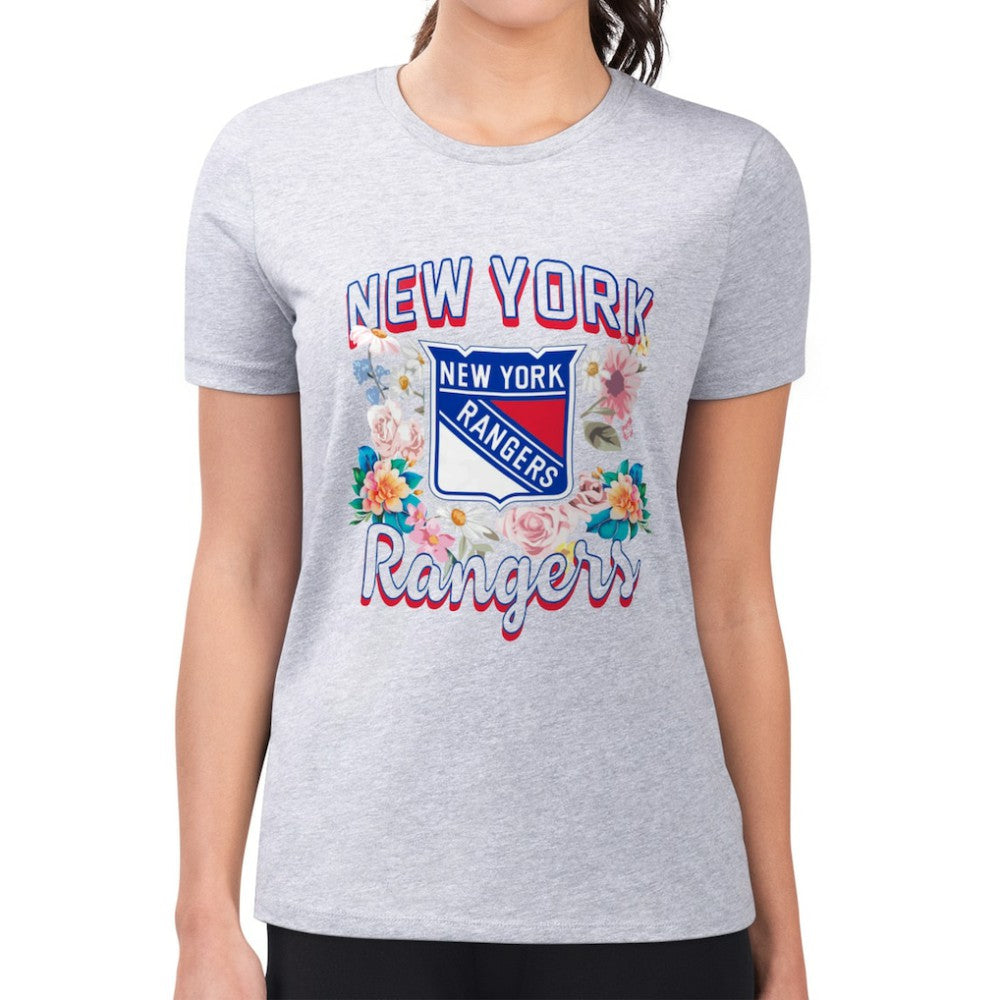 New York Rangers G-III 4Her by Carl Banks Women's Super-Slim Fit Lightweight Flower Logo T-Shirt -  NHL T-shirts