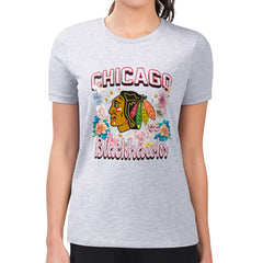 Chicago Blackhawks G-III 4Her by Carl Banks Women's Super-Slim Fit Lightweight Flower Logo T-Shirt -  NHL T-shirts