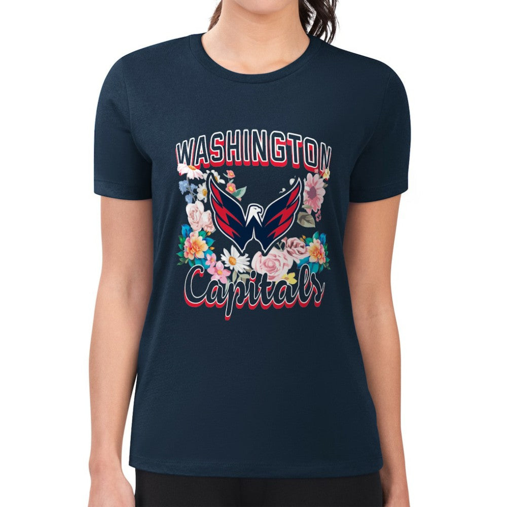 Washington Capitals G-III 4Her by Carl Banks Women's Super-Slim Fit Lightweight Flower Logo T-Shirt -  NHL T-shirts