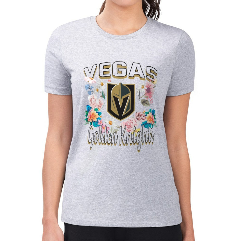 Vegas Golden Knights G-III 4Her by Carl Banks Women's Super-Slim Fit Lightweight Flower Logo T-Shirt -  NHL T-shirts