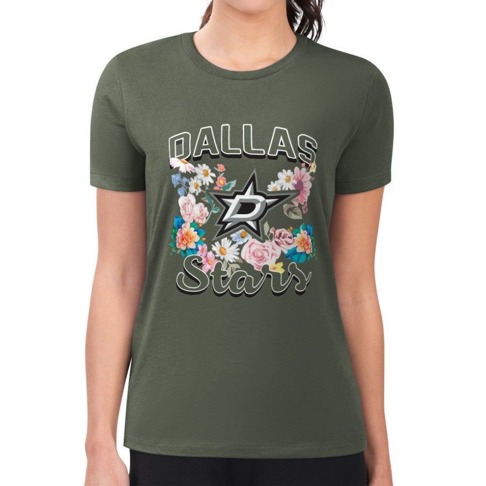 Dallas Stars G-III 4Her by Carl Banks Women's Super-Slim Fit Lightweight Flower Logo T-Shirt -  NHL T-shirts