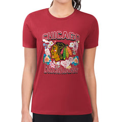 Chicago Blackhawks G-III 4Her by Carl Banks Women's Super-Slim Fit Lightweight Flower Logo T-Shirt -  NHL T-shirts