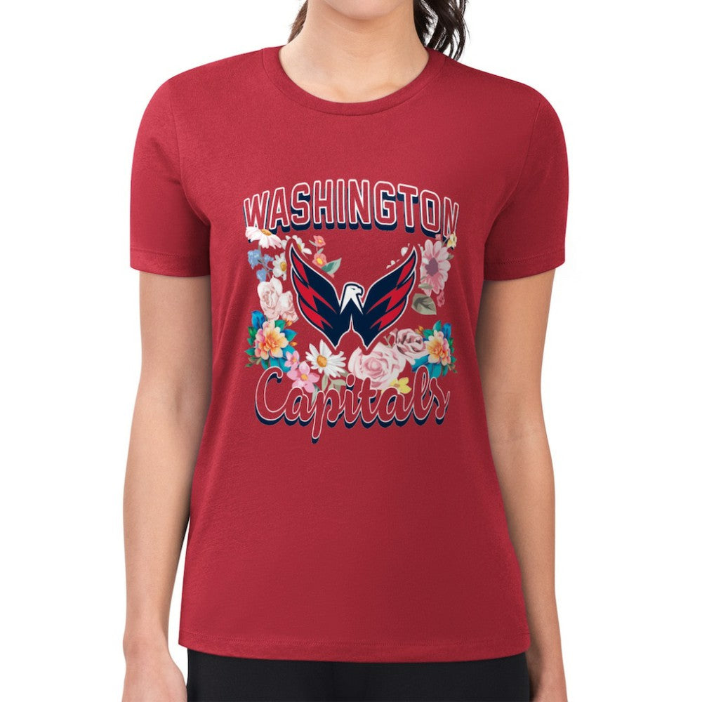 Washington Capitals G-III 4Her by Carl Banks Women's Super-Slim Fit Lightweight Flower Logo T-Shirt -  NHL T-shirts