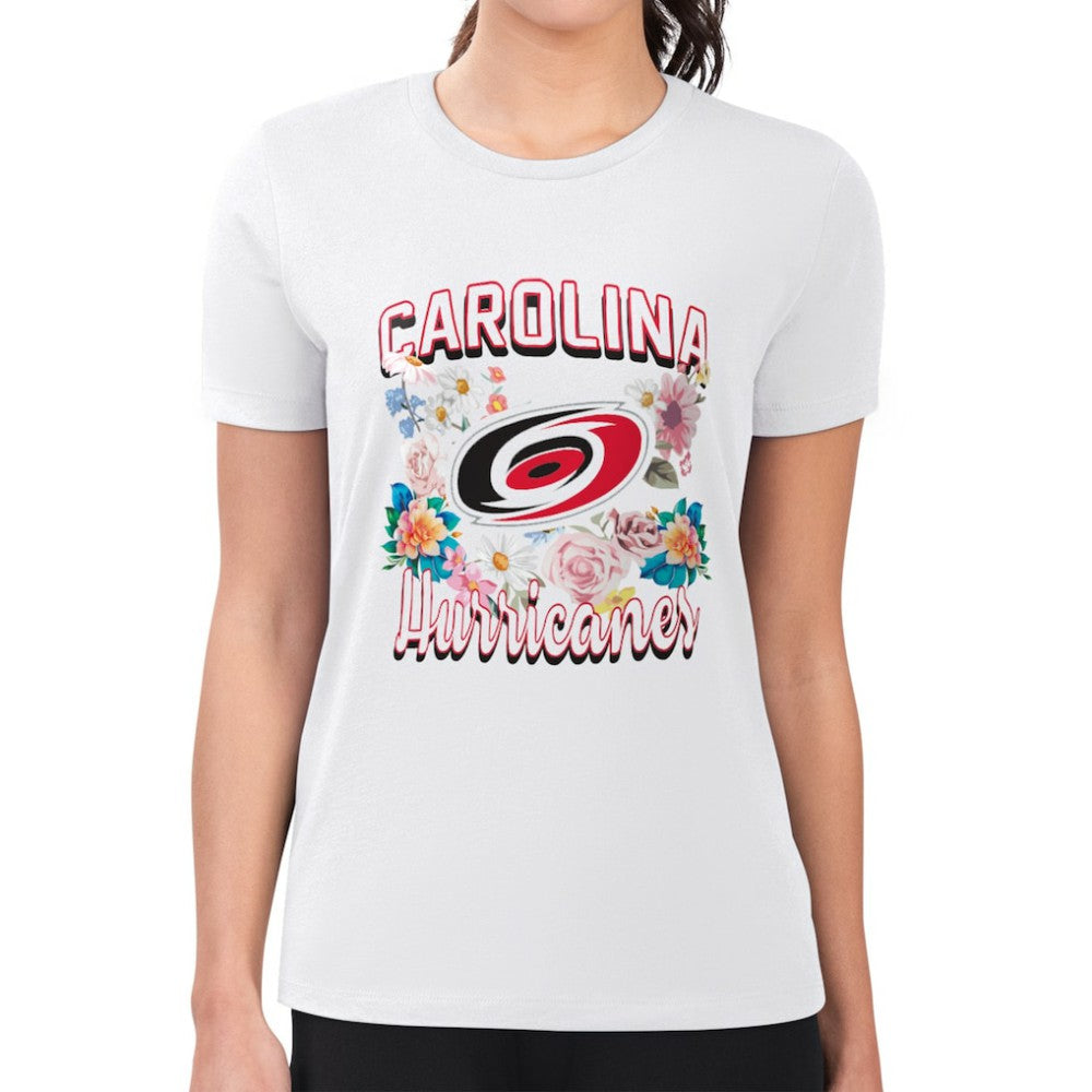 Carolina Hurricanes G-III 4Her by Carl Banks Women's Super-Slim Fit Lightweight Flower Logo T-Shirt -  NHL T-shirts