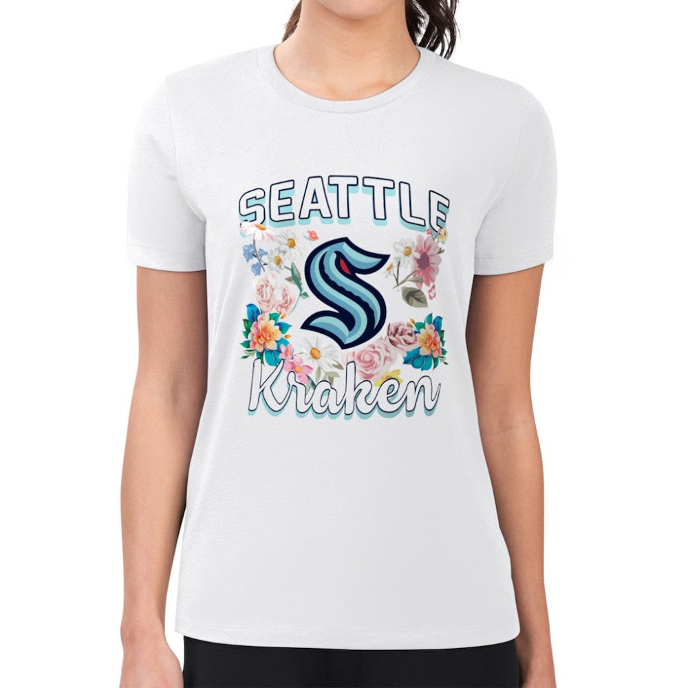 Seattle Kraken G-III 4Her by Carl Banks Women's Super-Slim Fit Lightweight Flower Logo T-Shirt -  NHL T-shirts