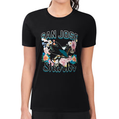 San Jose Sharks G-III 4Her by Carl Banks Women's Super-Slim Fit Lightweight Flower Logo T-Shirt -  NHL T-shirts