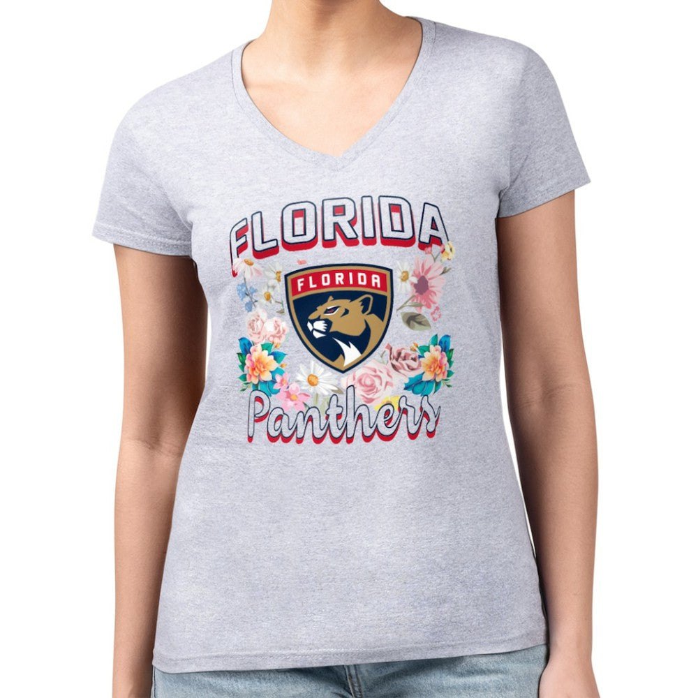 Florida Panthers G-III 4Her by Carl Banks Women's Super-Slim Fit Lightweight Flower Logo V-Neck T-Shirt -  NHL T-shirts