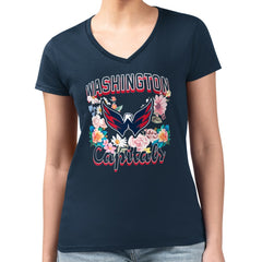 Washington Capitals G-III 4Her by Carl Banks Women's Super-Slim Fit Lightweight Flower Logo V-Neck T-Shirt -  NHL T-shirts