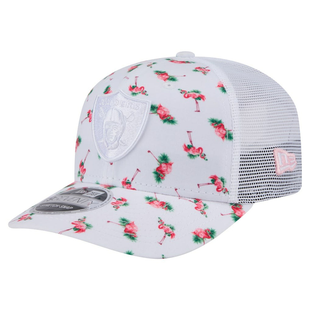 Las Vegas Raiders Adventure Flamingo Pattern 9SEVENTY Stretch-Snap Hat | NFL Outlet
