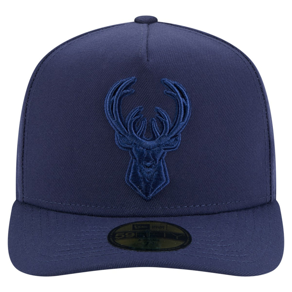 Navy Milwaukee Bucks Colorpack A-Frame Pinch Front 59FIFTY Fitted Hat | NBA