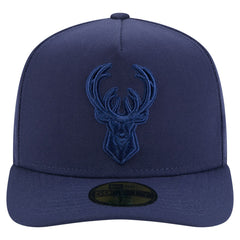 Navy Milwaukee Bucks Colorpack A-Frame Pinch Front 59FIFTY Fitted Hat | NBA