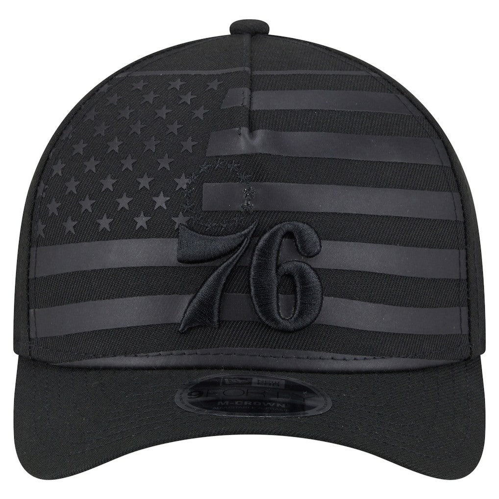 Black Philadelphia 76ers Game Day Flag A-Frame 9FORTY Adjustable Hat | NBA