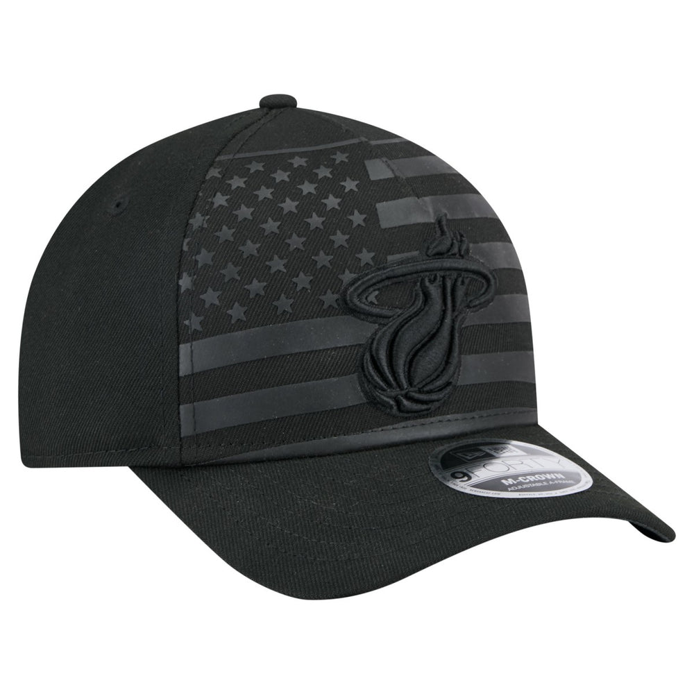 Black Miami Heat Game Day Flag A-Frame 9FORTY Adjustable Hat | NBA