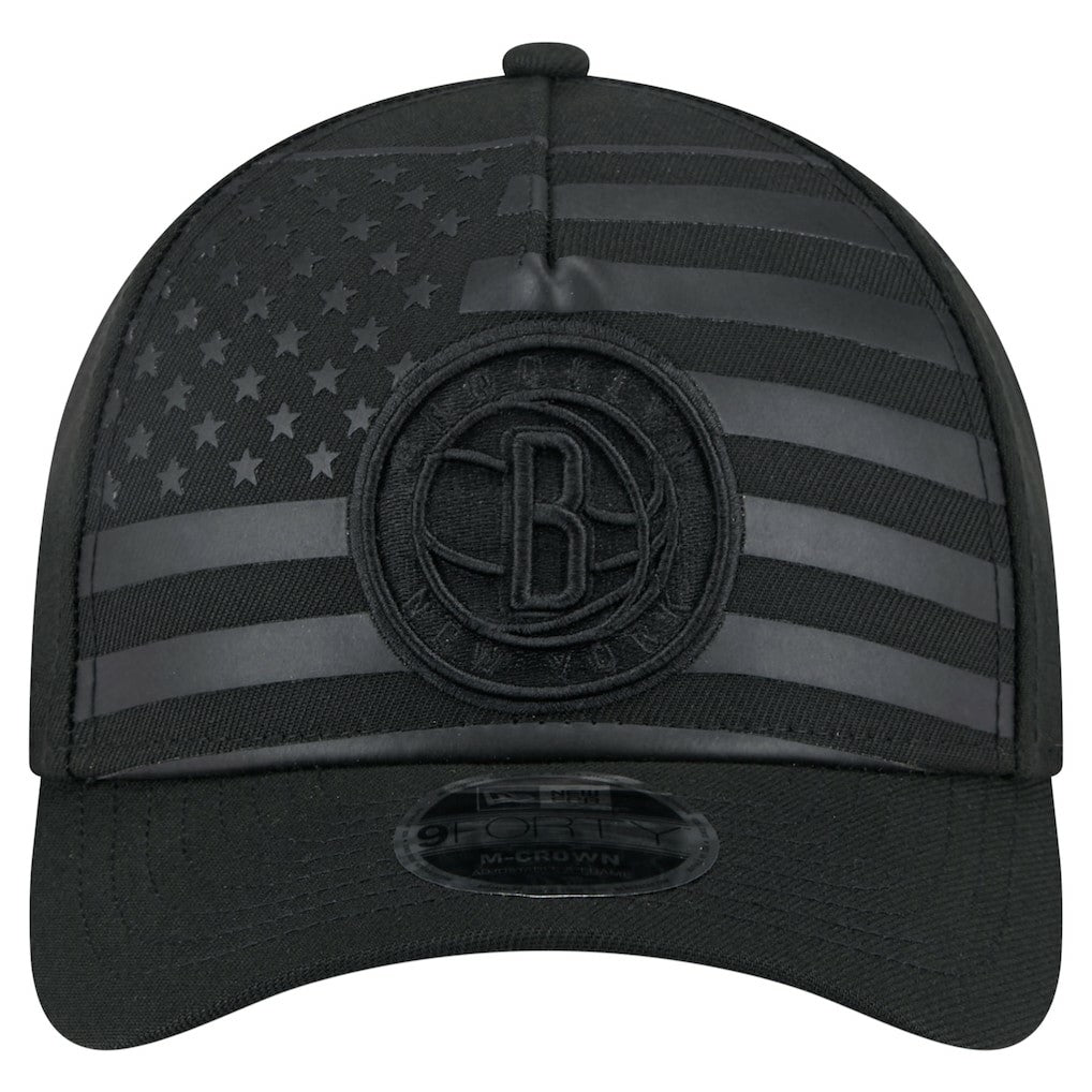 Black Brooklyn Nets Game Day Flag A-Frame 9FORTY Adjustable Hat | NBA