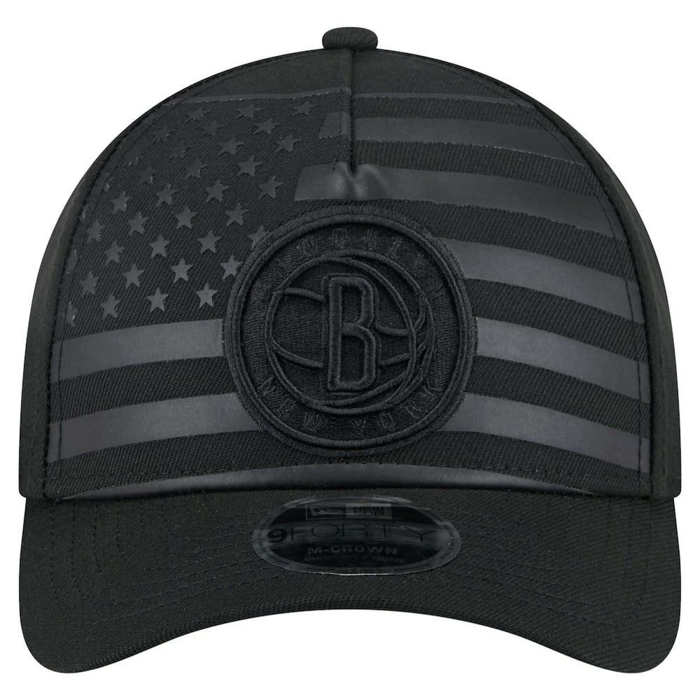 Black Brooklyn Nets Game Day Flag A-Frame 9FORTY Adjustable Hat | NBA