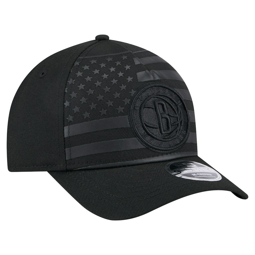 Black Brooklyn Nets Game Day Flag A-Frame 9FORTY Adjustable Hat | NBA
