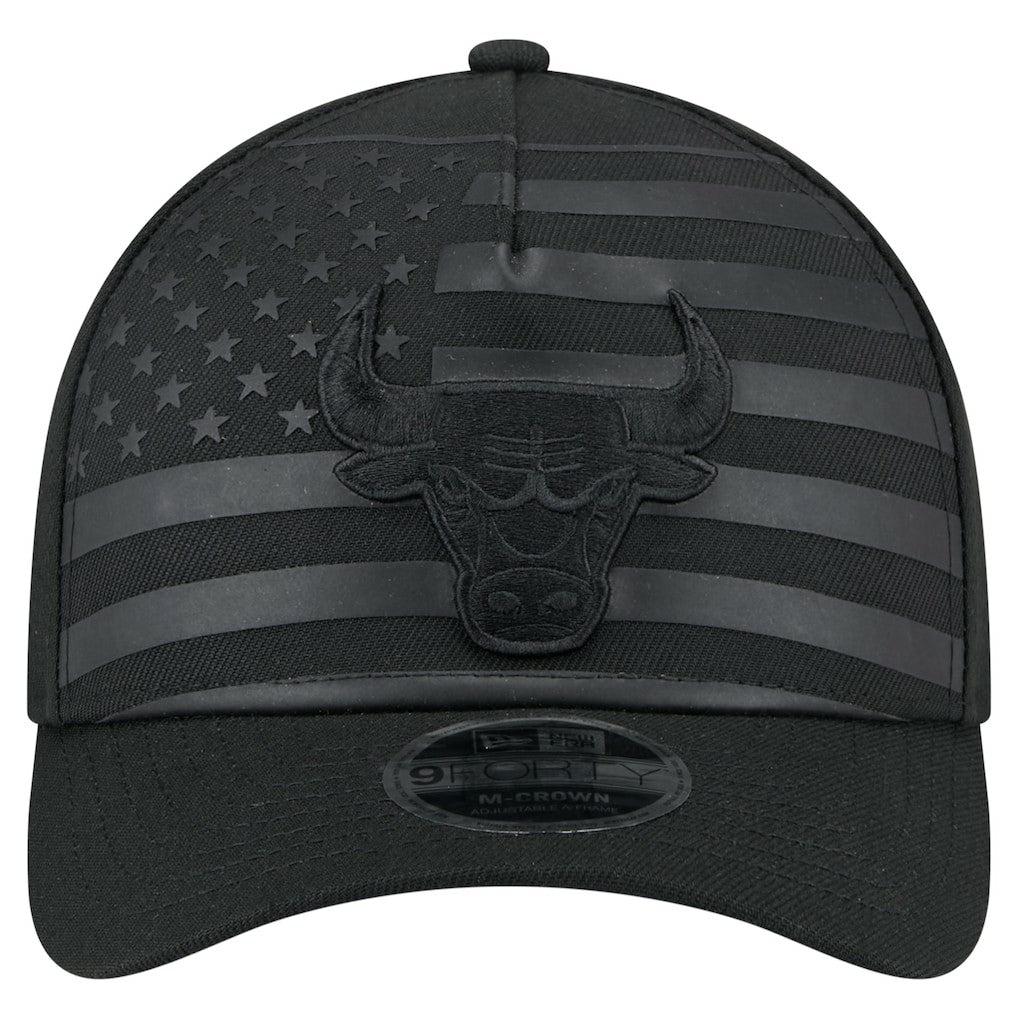 Black Chicago Bulls Game Day Flag A-Frame 9FORTY Adjustable Hat | NBA