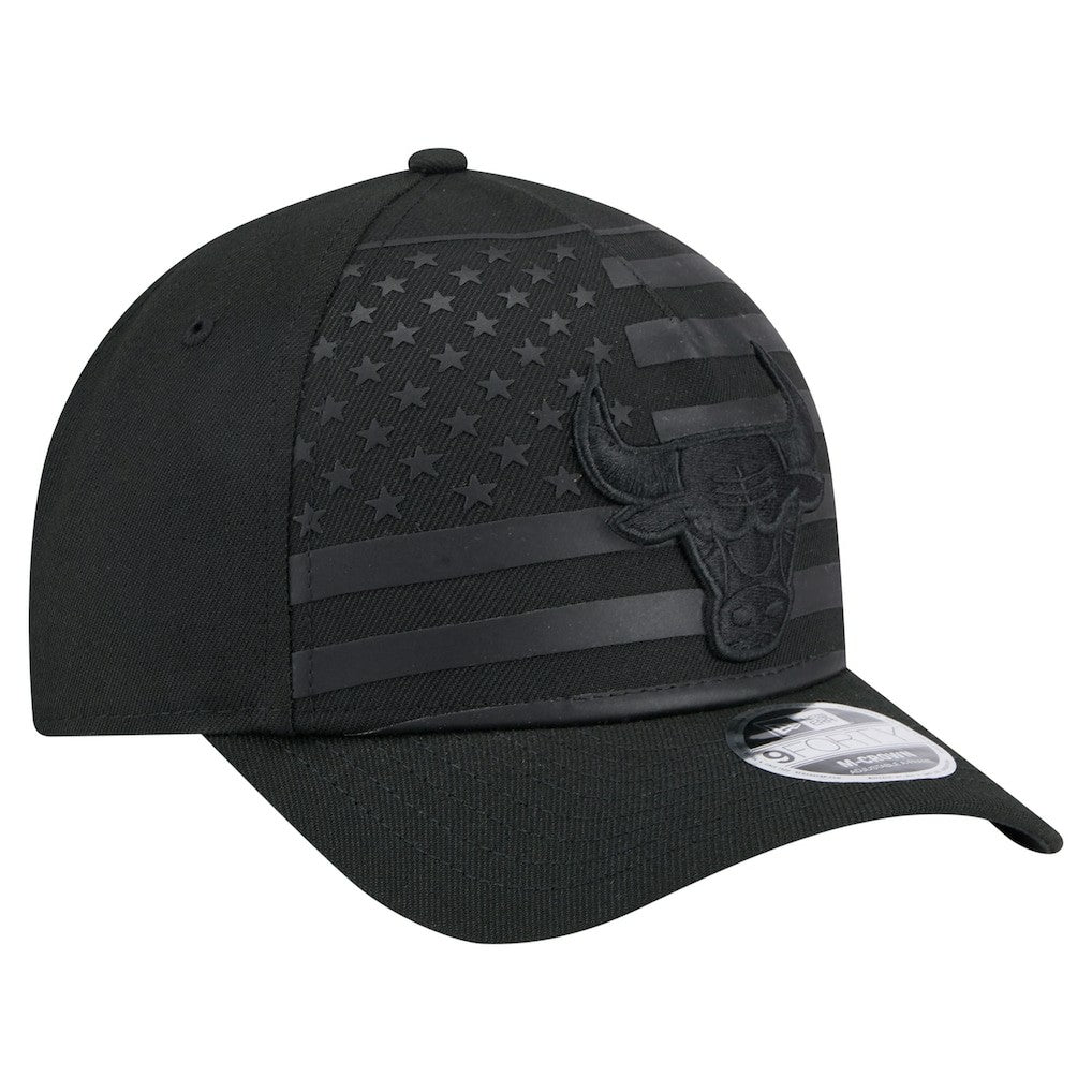 Black Chicago Bulls Game Day Flag A-Frame 9FORTY Adjustable Hat | NBA
