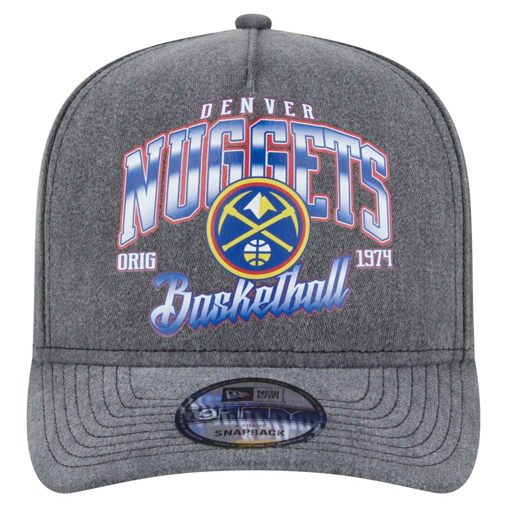 Charcoal Denver Nuggets Throwback Washed Pre-Curved 9FIFTY Snapback Hat sale | NBA