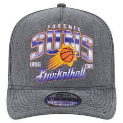 Charcoal Phoenix Suns Throwback Washed Pre-Curved 9FIFTY Snapback Hat | NBA