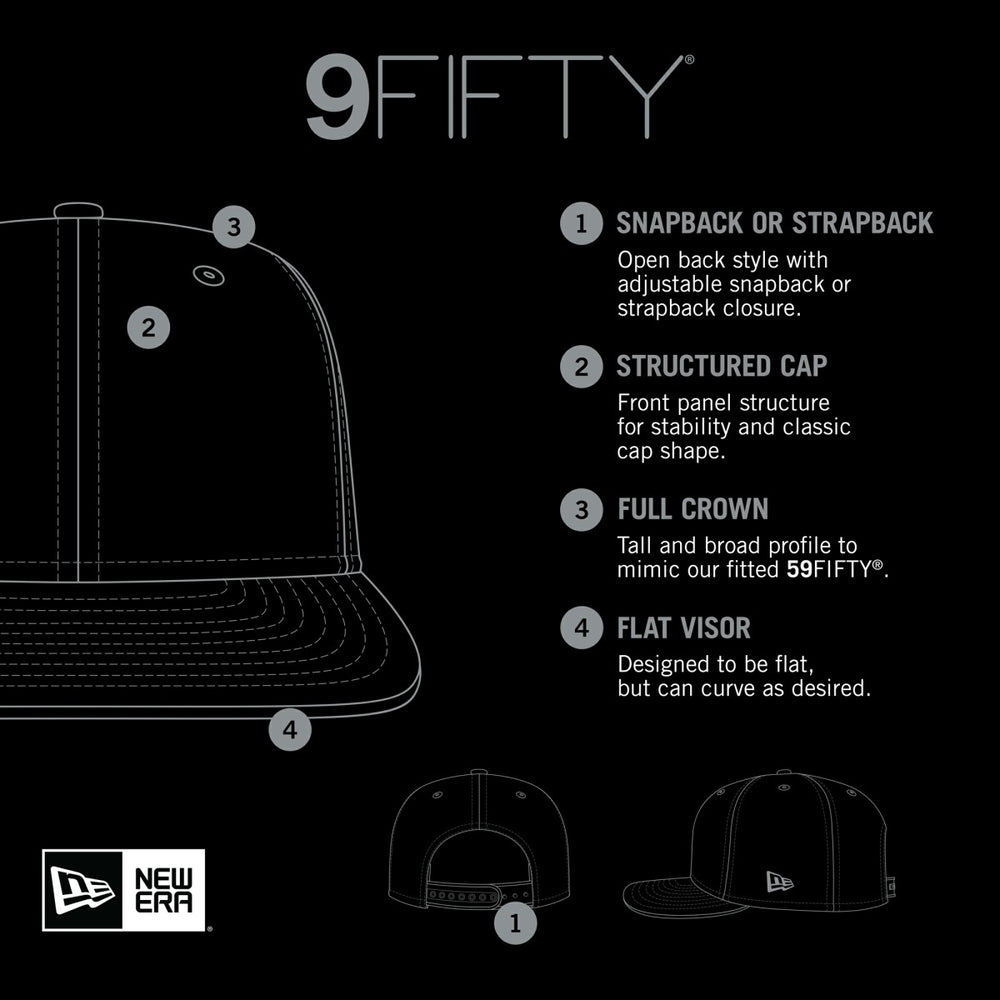 Charcoal Phoenix Suns Throwback Washed Pre-Curved 9FIFTY Snapback Hat | NBA