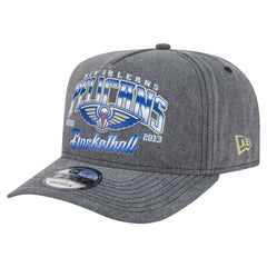 Charcoal New Orleans Pelicans Throwback Washed Pre-Curved 9FIFTY Snapback Hat | NBA