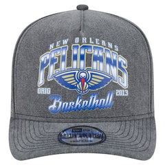 Charcoal New Orleans Pelicans Throwback Washed Pre-Curved 9FIFTY Snapback Hat | NBA