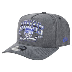 Charcoal Sacramento Kings Throwback Washed Pre-Curved 9FIFTY Snapback Hat | NBA