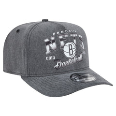 Charcoal Brooklyn Nets Throwback Washed Pre-Curved 9FIFTY Snapback Hat | NBA