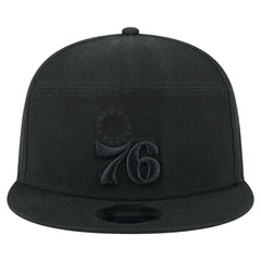 Black Philadelphia 76ers Adventure Canvas Split Panel 9FIFTY Snapback Hat | NBA