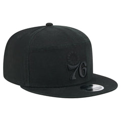 Black Philadelphia 76ers Adventure Canvas Split Panel 9FIFTY Snapback Hat | NBA