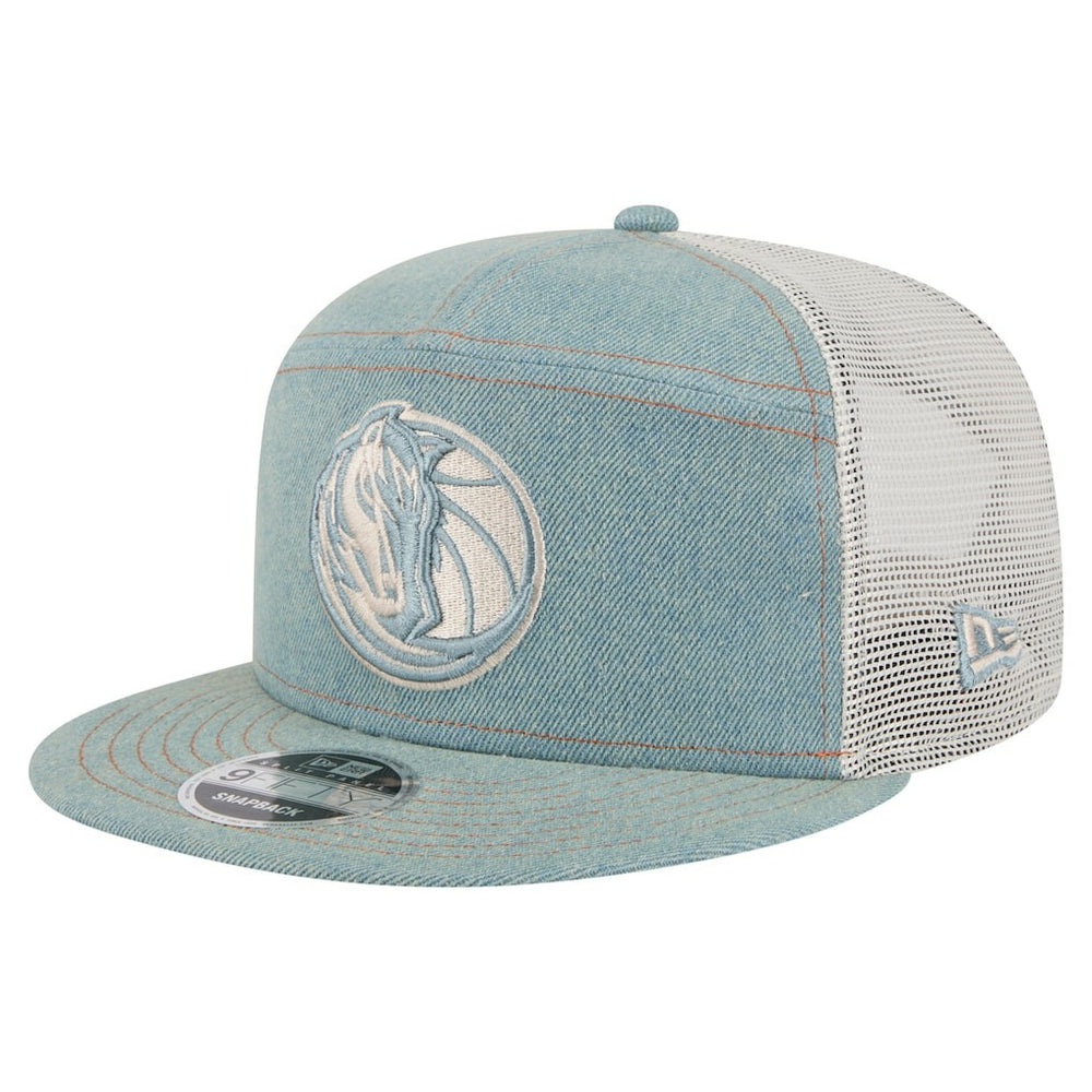 Dallas Mavericks Adventure Denim Split Panel 9FIFTY Snapback Trucker Hat | NBA