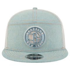 Brooklyn Nets Adventure Denim Split Panel 9FIFTY Snapback Trucker Hat | NBA