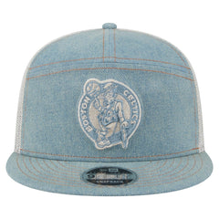 Boston Celtics Adventure Denim Split Panel 9FIFTY Snapback Trucker Hat | NBA
