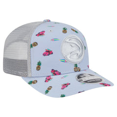 Light Blue/Gray Atlanta Hawks Adventure Aloha Pattern 9SEVENTY Stretch-Snap Hat | NBA