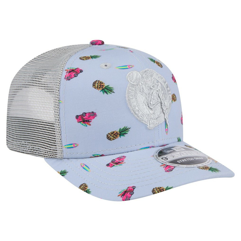 Light Blue/Gray Boston Celtics Adventure Aloha Pattern 9SEVENTY Stretch-Snap Hat | NBA