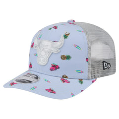 Light Blue/Gray Chicago Bulls Adventure Aloha Pattern 9SEVENTY Stretch-Snap Hat | NBA