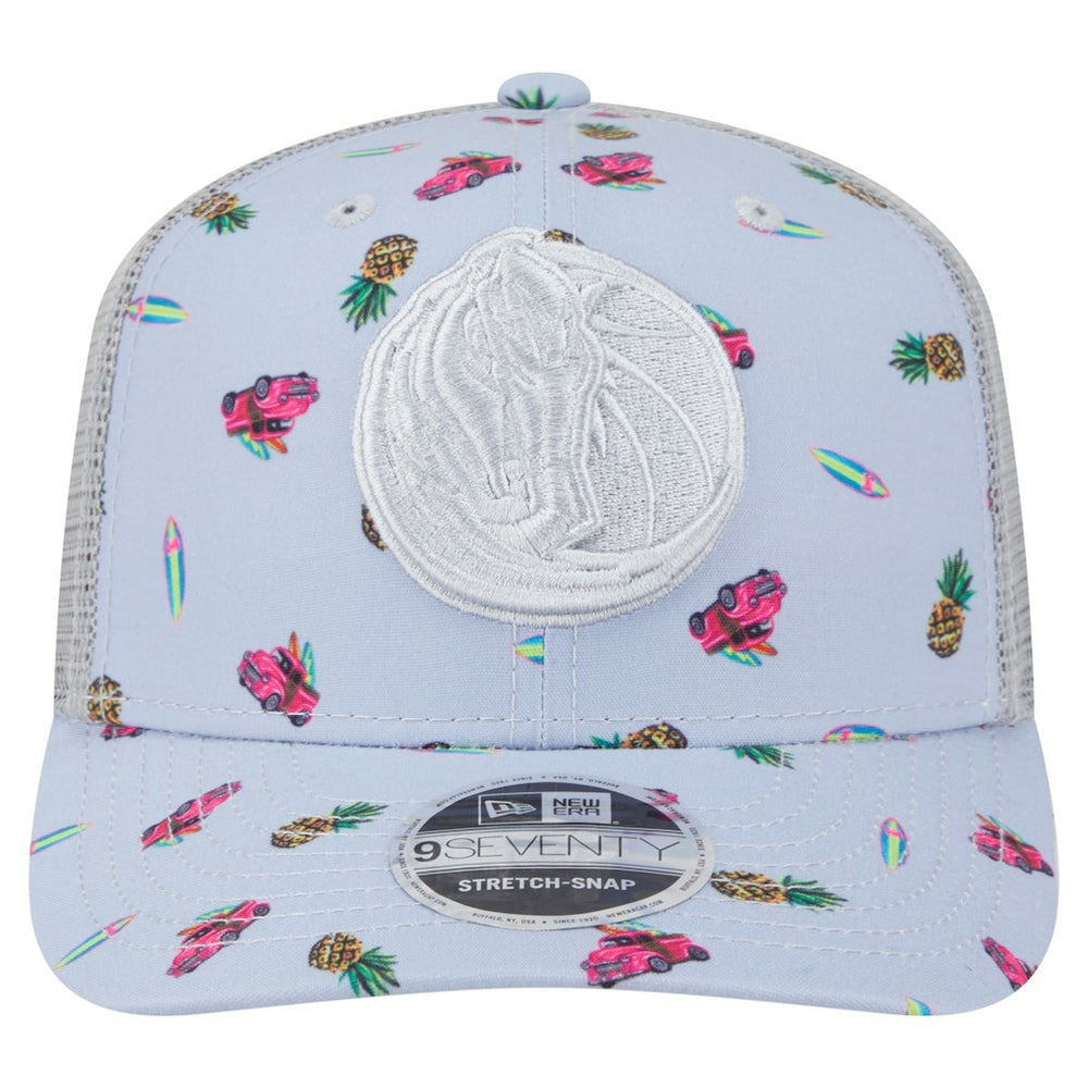 Light Blue/Gray Dallas Mavericks Adventure Aloha Pattern 9SEVENTY Stretch-Snap Hat sale | NBA