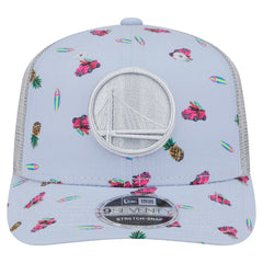 Light Blue/Gray Golden State Warriors Adventure Aloha Pattern 9SEVENTY Stretch-Snap Hat sale | NBA