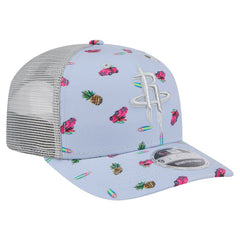 Light Blue/Gray Houston Rockets Adventure Aloha Pattern 9SEVENTY Stretch-Snap Hat sale | NBA