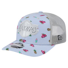 Light Blue/Gray Los Angeles Lakers Adventure Aloha Pattern 9SEVENTY Stretch-Snap Hat | NBA
