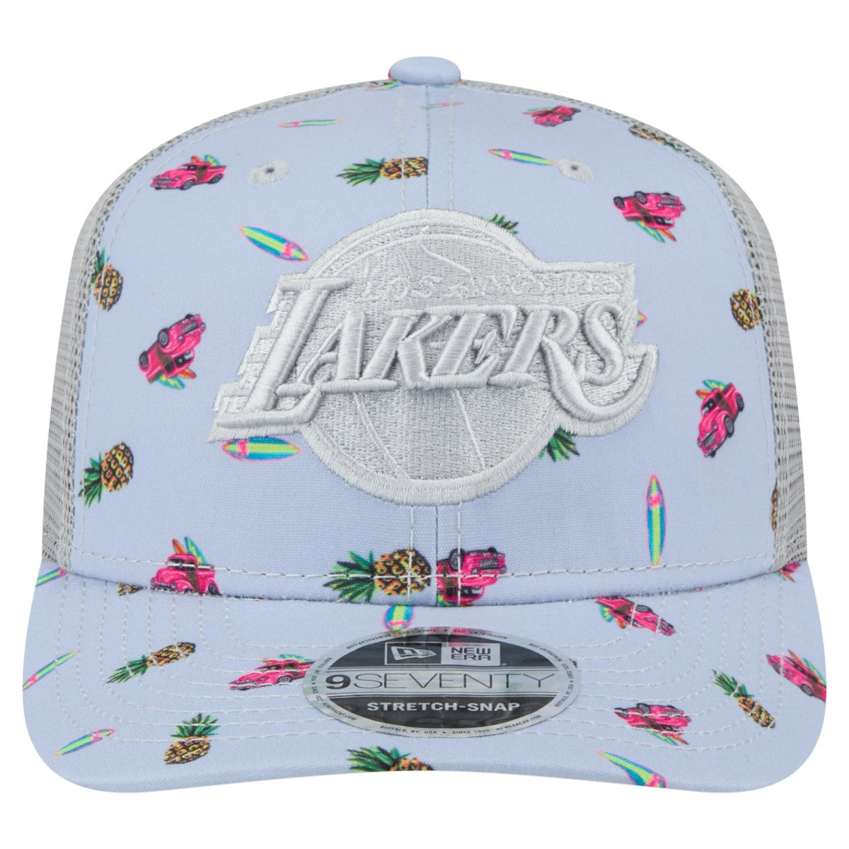 Light Blue/Gray Los Angeles Lakers Adventure Aloha Pattern 9SEVENTY Stretch-Snap Hat | NBA