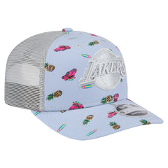 Light Blue/Gray Los Angeles Lakers Adventure Aloha Pattern 9SEVENTY Stretch-Snap Hat | NBA