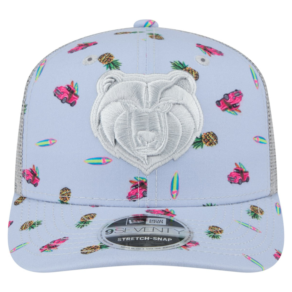 Light Blue/Gray Memphis Grizzlies Adventure Aloha Pattern 9SEVENTY Stretch-Snap Hat | NBA