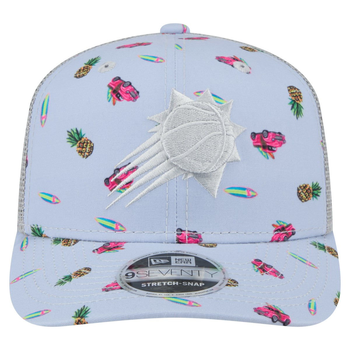 Light Blue/Gray Phoenix Suns Adventure Aloha Pattern 9SEVENTY Stretch-Snap Hat | NBA