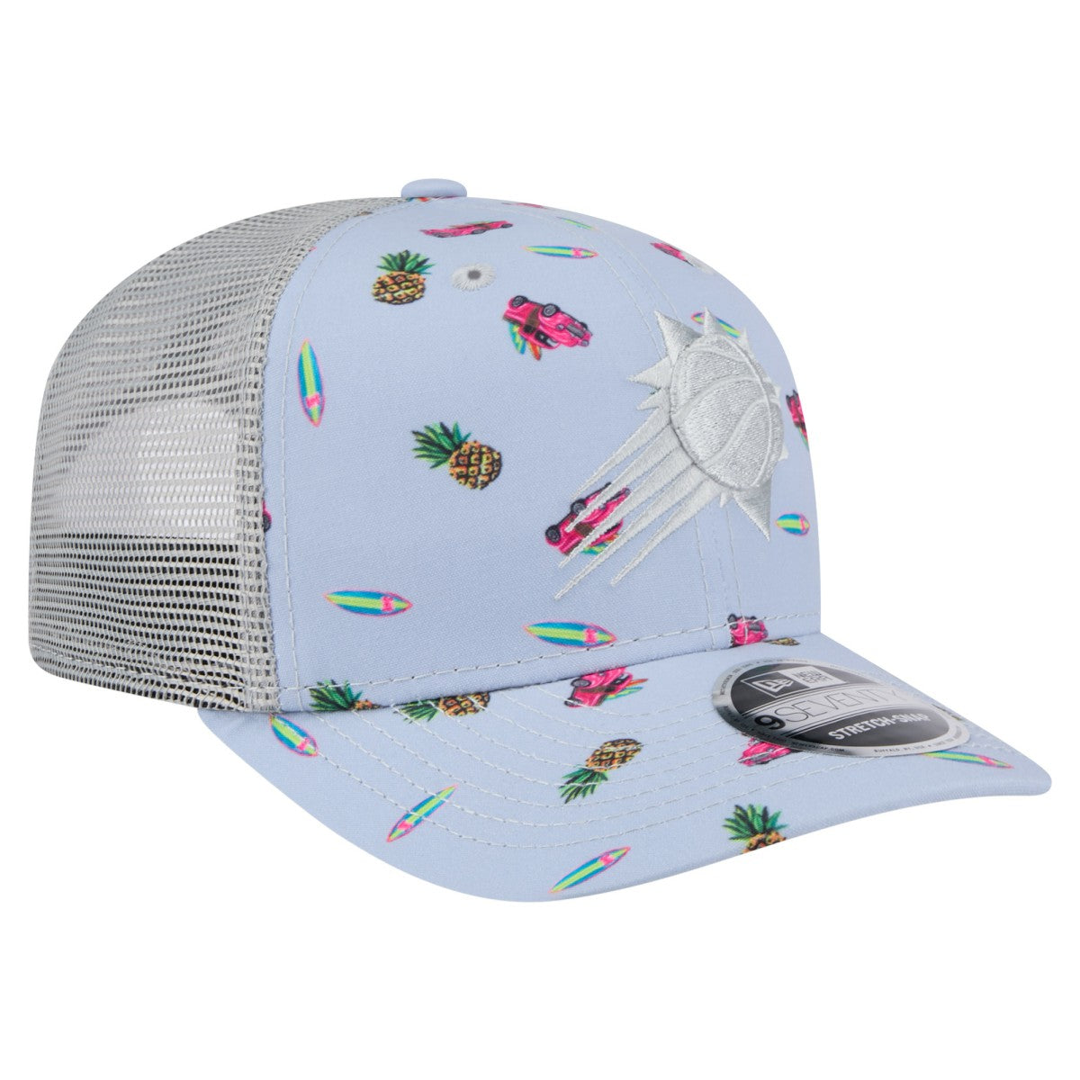 Light Blue/Gray Phoenix Suns Adventure Aloha Pattern 9SEVENTY Stretch-Snap Hat | NBA