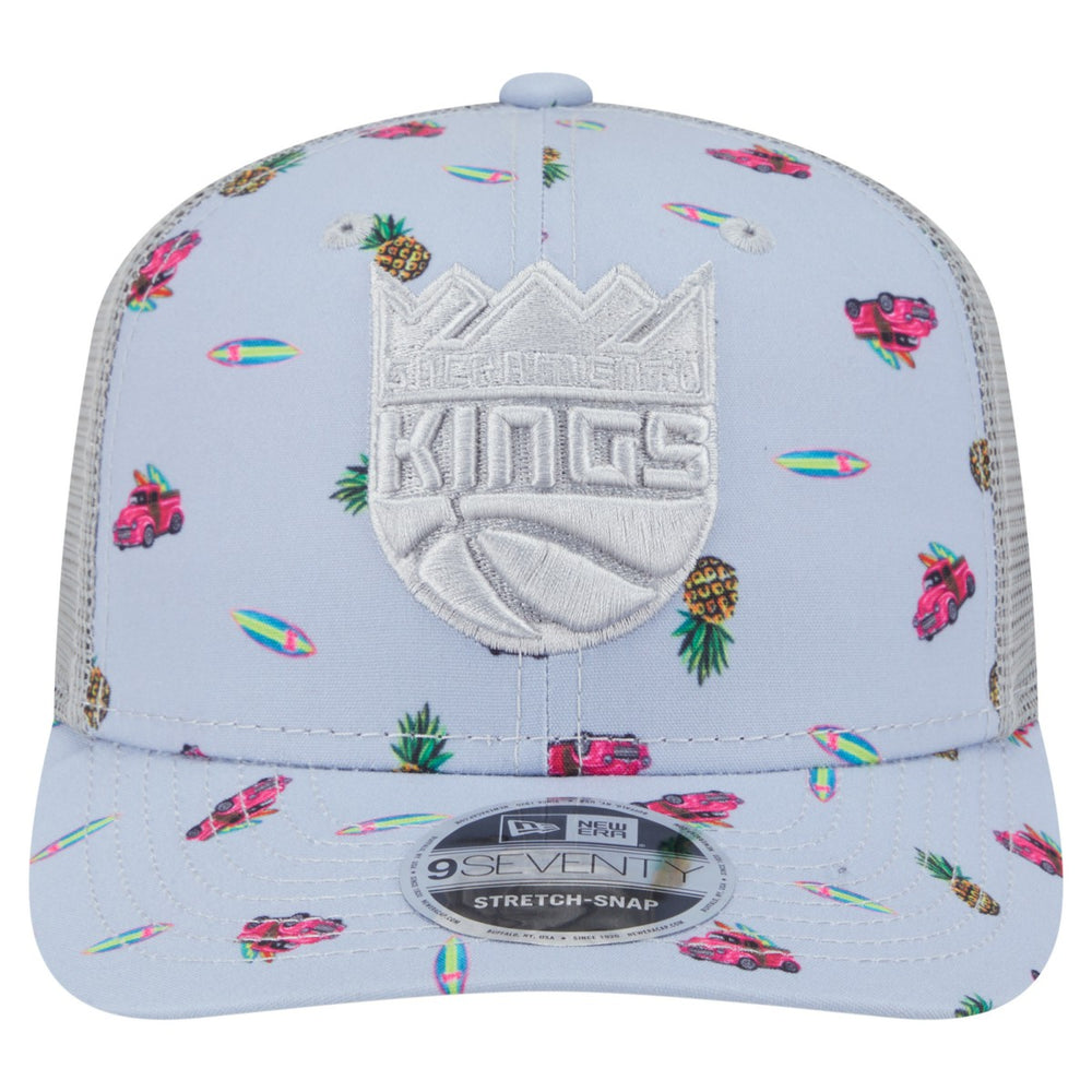 Light Blue/Gray Sacramento Kings Adventure Aloha Pattern 9SEVENTY Stretch-Snap Hat | NBA