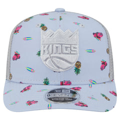 Light Blue/Gray Sacramento Kings Adventure Aloha Pattern 9SEVENTY Stretch-Snap Hat | NBA