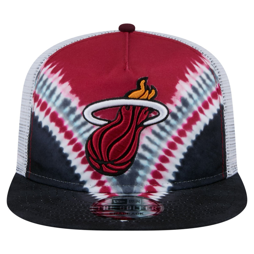 Black/Red Miami Heat Throwback Dye Golfer Snapback Hat | NBA