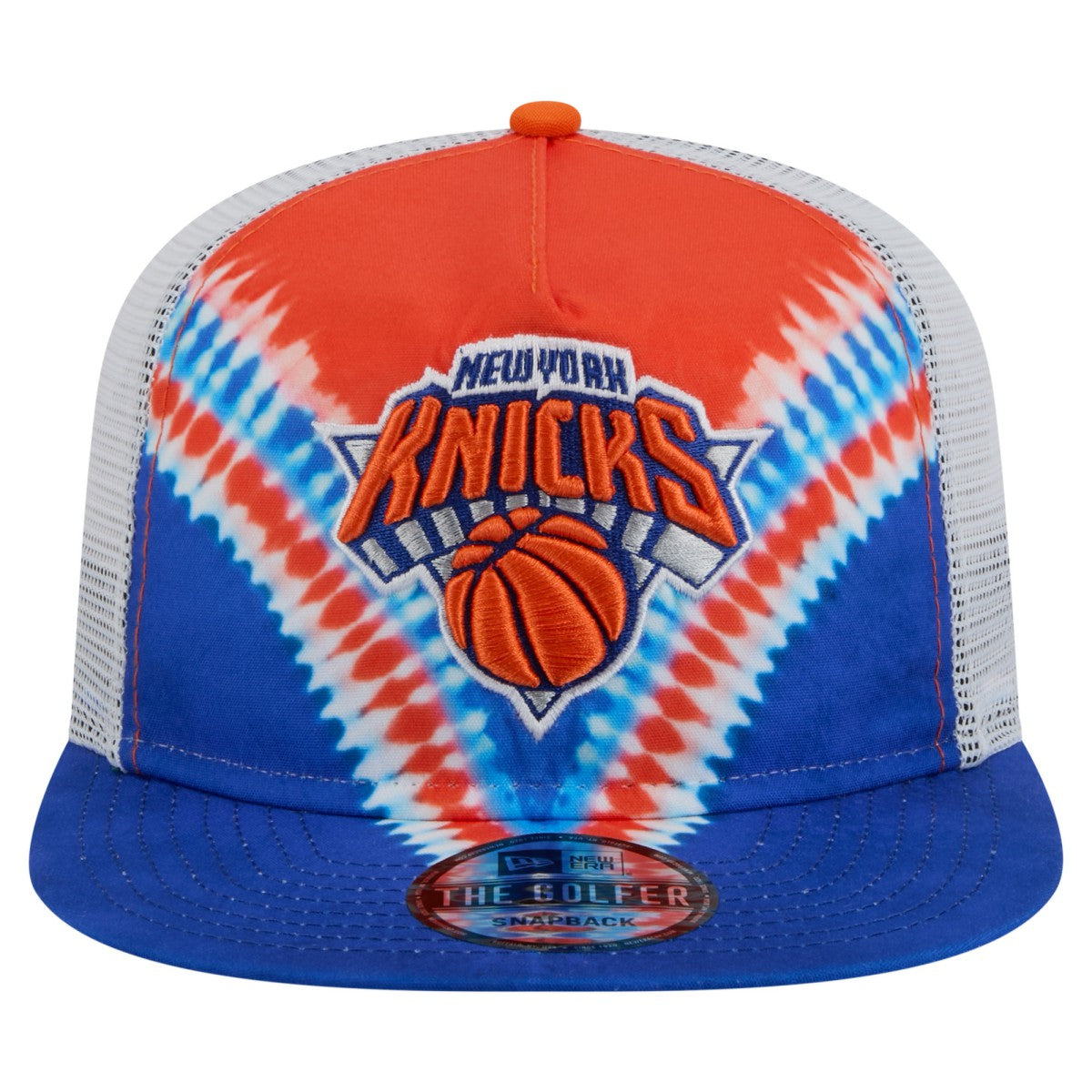 Blue/Orange New York Knicks Throwback Dye Golfer Snapback Hat | NBA